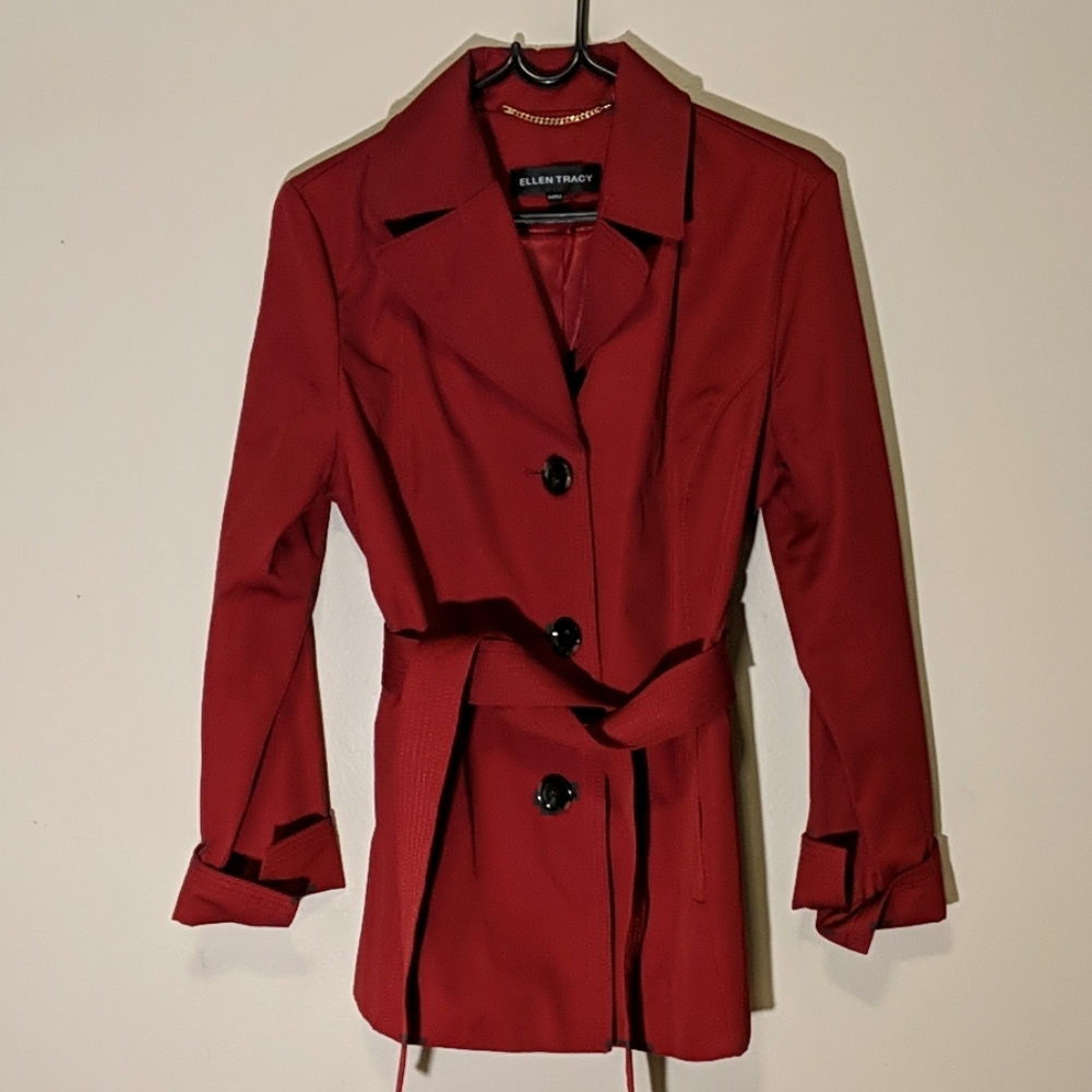 Red trench coat
